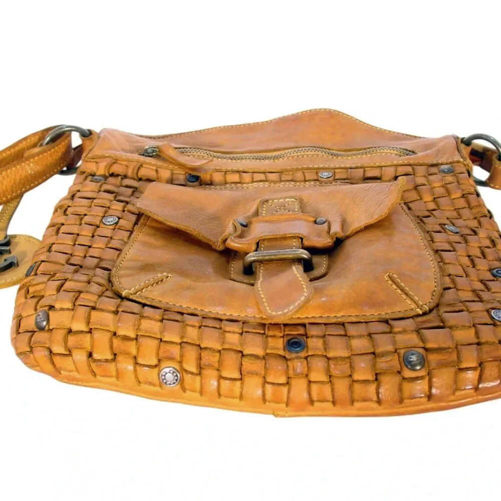 HARBOUR 2nd $200 Distressed Woven/Braided Leather Crossbody Bag - Picture 5 of 8